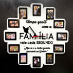 Relógio Personalizado em Acrílico - Tempo Gasto com a Família Vale Cada Segundo