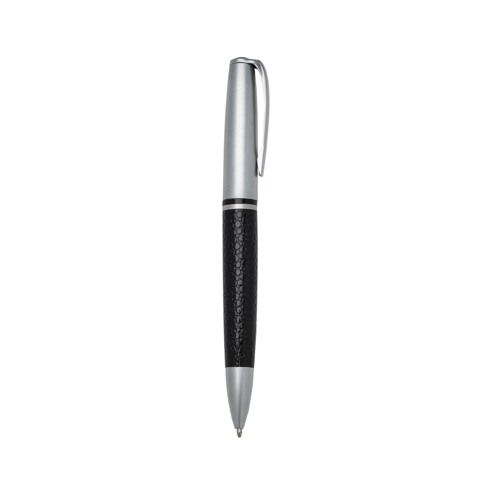 Caneta-Metal-PRETO-1550-1641571256 Caneta Metal Fosco com Couro Sintético - Imagem 1