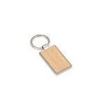 Chaveiro de Metal e Bambu Retangular