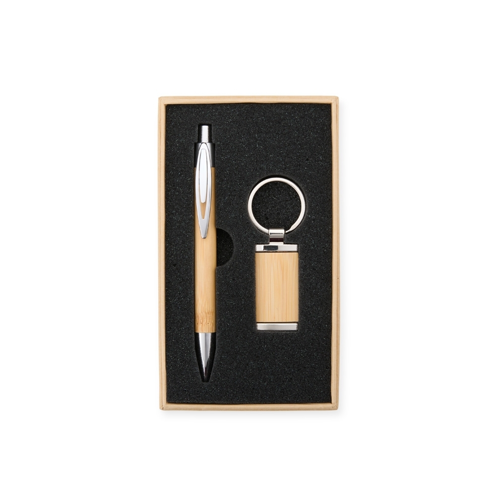 Kit-Caneta-e-Chaveiro-Bambu-21425-1731606768 Kit Caneta e Chaveiro Bambu em Estojo Personalizado - Imagem 1