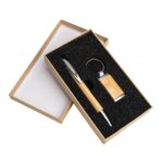 Kit Caneta e Chaveiro Bambu em Estojo Personalizado - Imagem 2