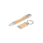 Kit Caneta e Chaveiro Bambu em Estojo Personalizado - Imagem 3