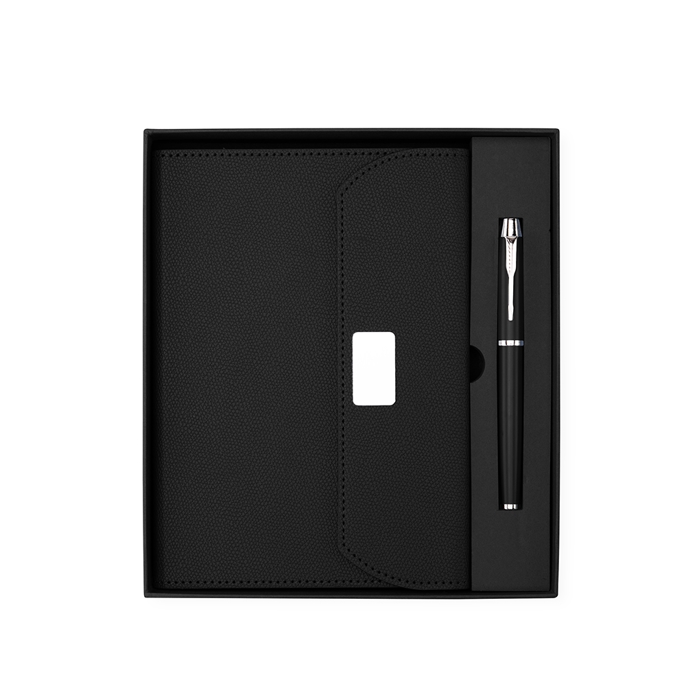 Kit-Executivo-2-Pecas-PRETO-28883-1782236664 Kit Executivo Premium Caderneta PU e Caneta Personalizada - Imagem 1