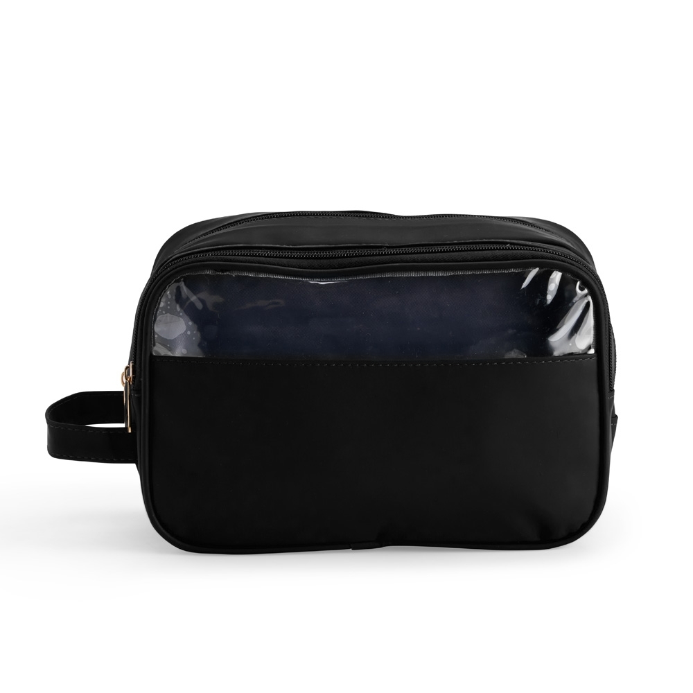Necessaire-Poliuretano-PRETO-26325-1763736117 Nécessaire de Poliuretano com Compartimento Úmido - Imagem 1